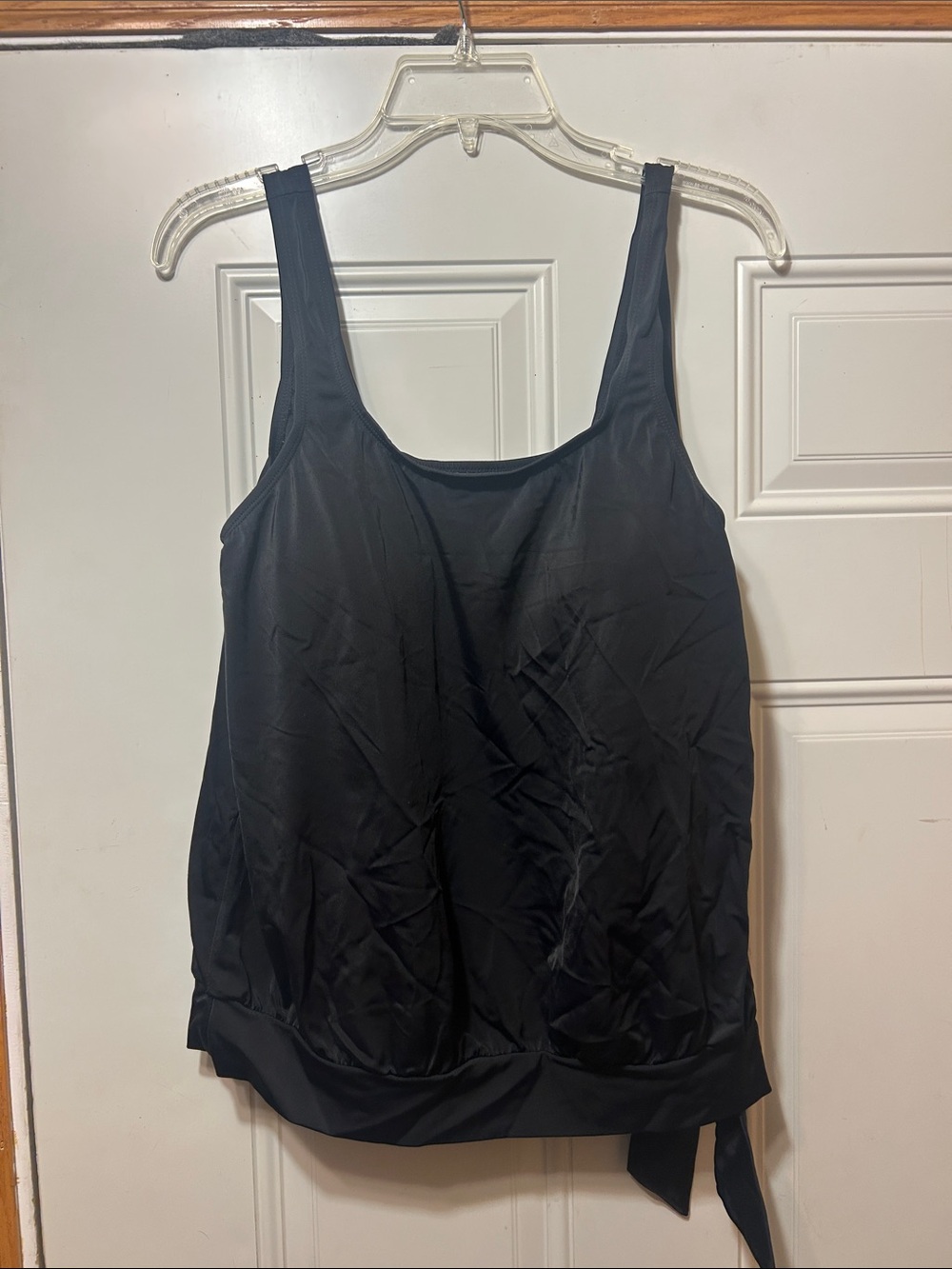Black Women's Tankini Swim Top with Side‎ Tie 12W